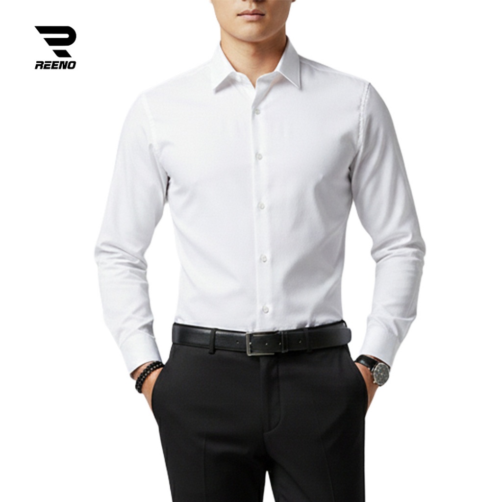 REENO Men Long Sleeve Polo Shirt Collared Neck S-2XL | Shopee Malaysia