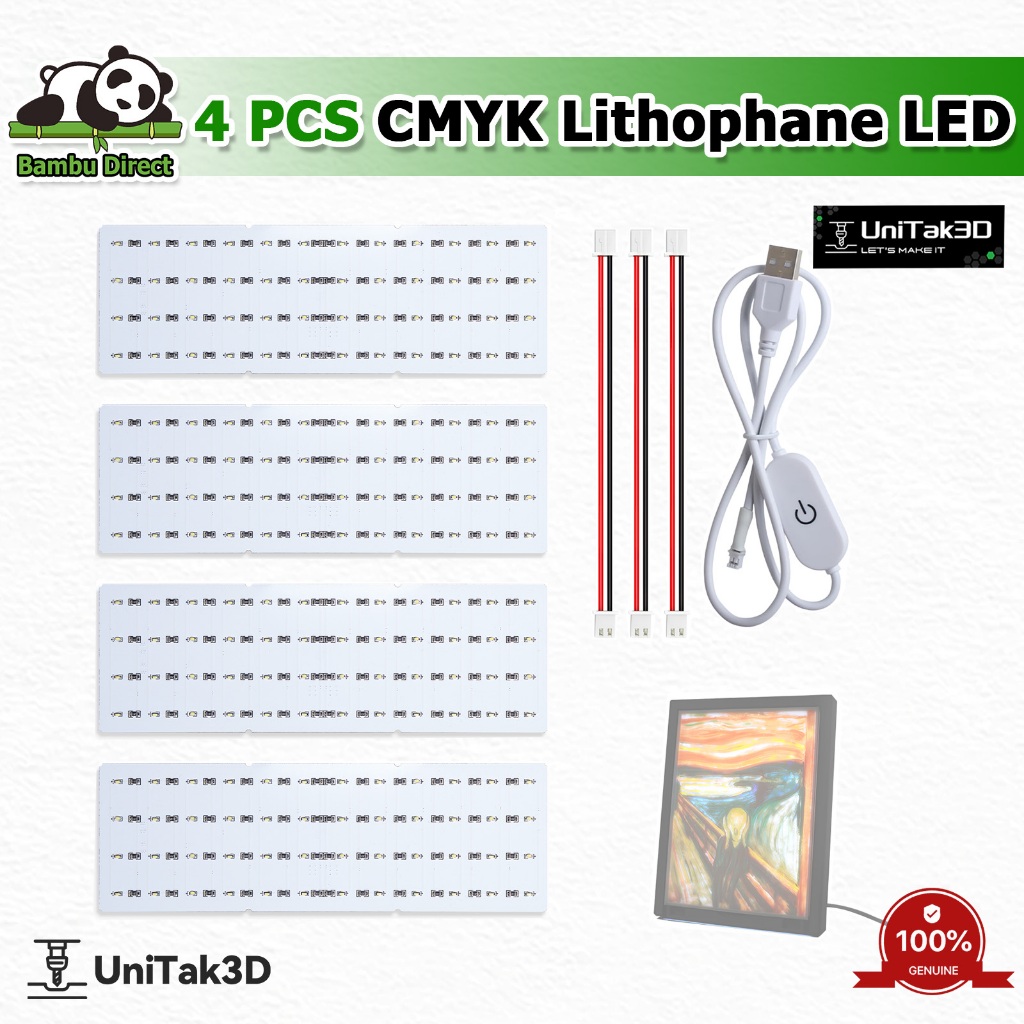 UniTack3D CMYK Lithophane LED Backlight Board Kit for Bambulab A1/A1 ...