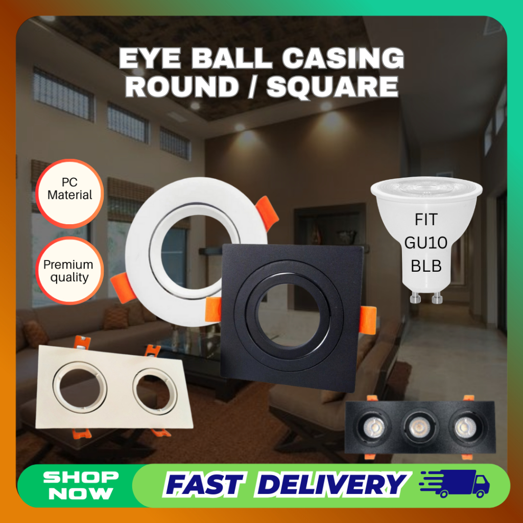 Eyeball Casing 620 Series | GU10 | PC Body | Round / Square | Bright ...