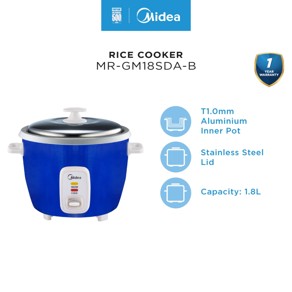 Midea MR-GM18SDA-B 1.8L Conventional Rice Cooker | Shopee Malaysia