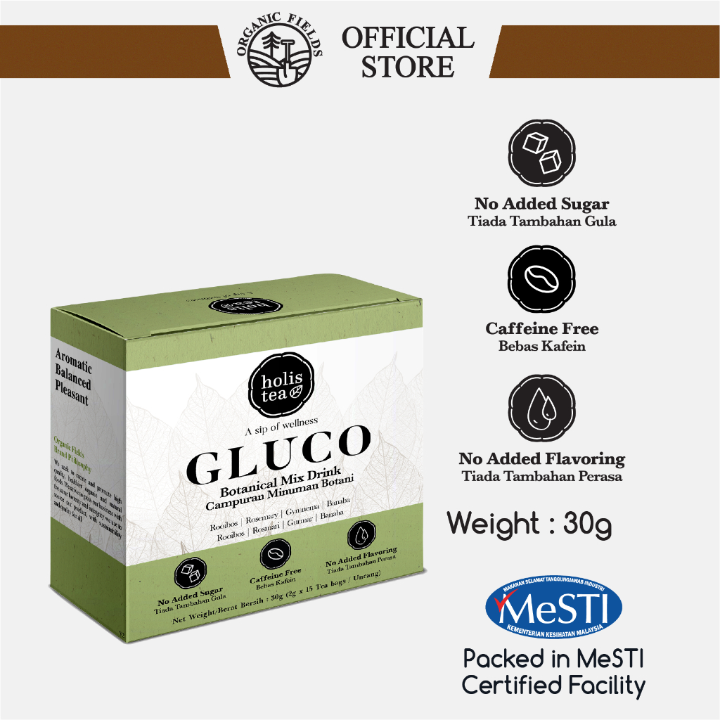 Holistea Gluco Sugar Free Tea (3g/15's) [Buy 1 Free 1] | Shopee Malaysia