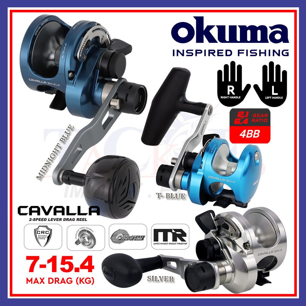Okuma Cavalla Mesin Kekili Pancing Overhead | Left / Right Handle | Two ...