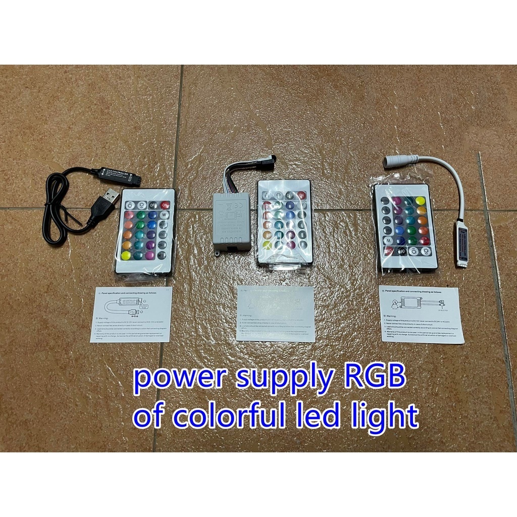 RGB Power supply with controller with infrared remote control DC 5-12V ...