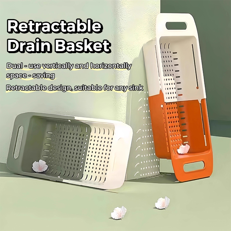 Extendable Drain Basket Fruits Vegetables Basket Kitchen Sink Drain ...