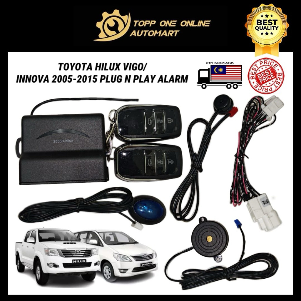 TOYOTA HILUX VIGO / INNOVA 2005-2015 PLUG N PLAY ALARM | Shopee Malaysia