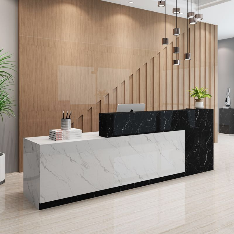 Reception Desk Meja Resepsi Office Counter with Silent Slide Rail ...