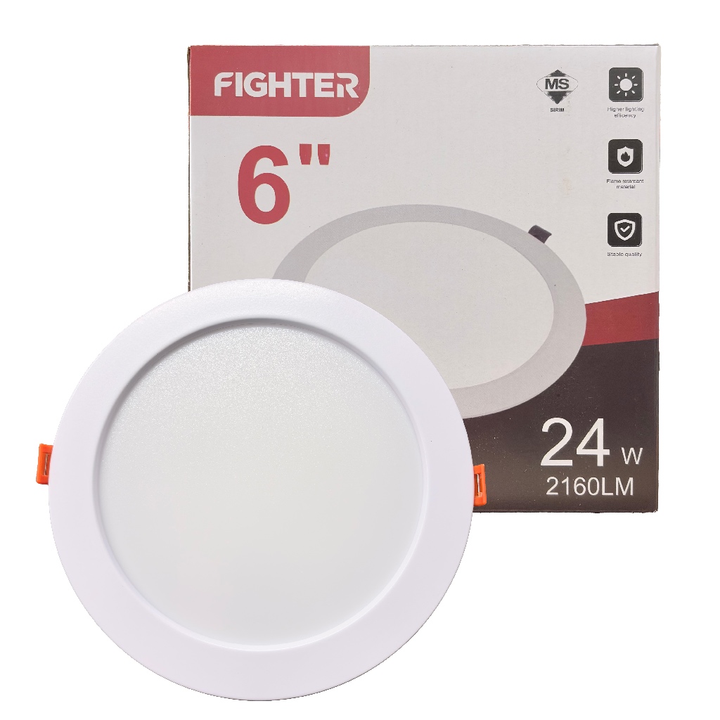 FIGHTER LED 24w 6500k Daylight 6inch DOWNLIGHT | Shopee Malaysia