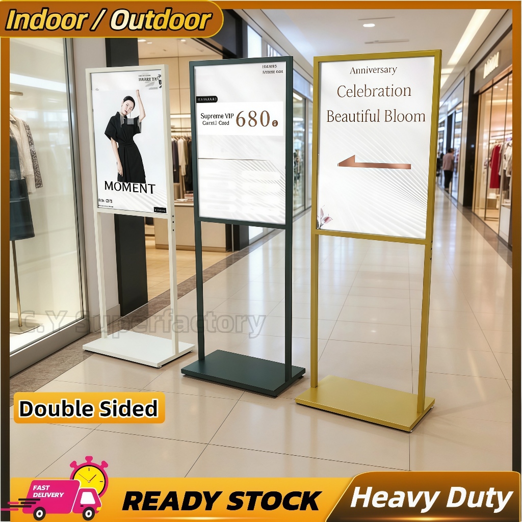 Metal Poster Display Stand Signage KT Board Stand Double-pole ...