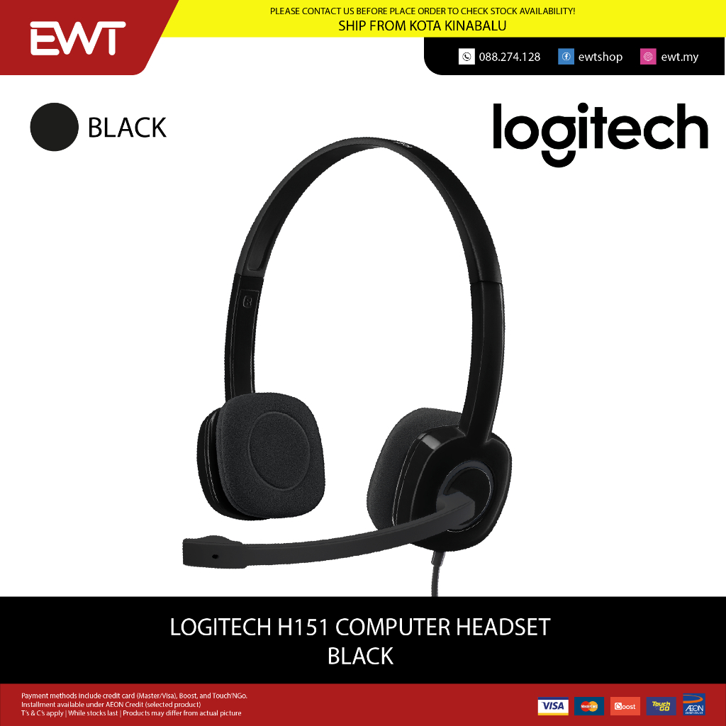 LOGITECH H151 COMPUTER HEADSET 100% ORIGINAL | Shopee Malaysia