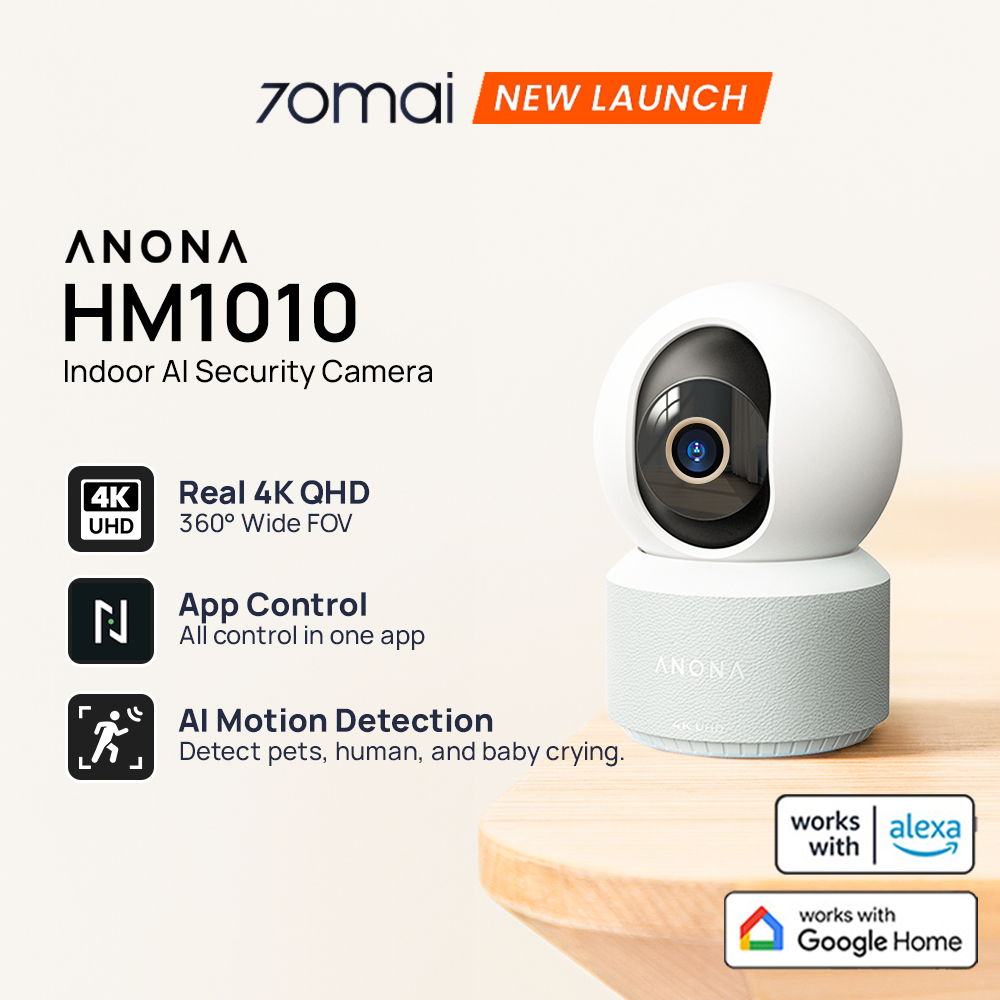 [New Launch] 70mai ANONA PANO 4K Indoor CCTV HM1010 App Control with AI ...