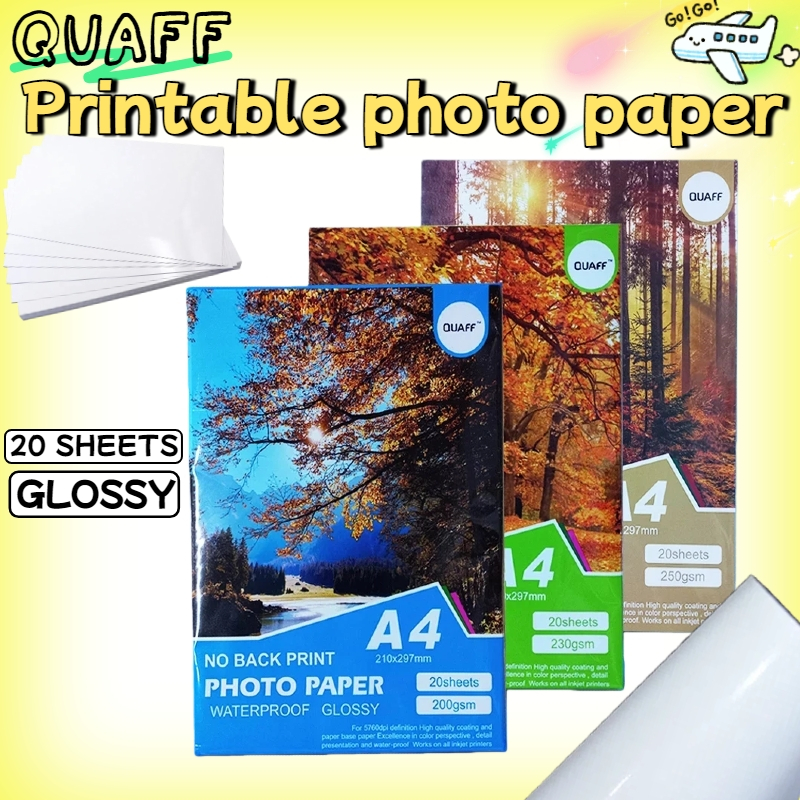 QUAFF【100Sheets】 Glossy Photo Paper A4 Size Photo Paper 115 -gsm 200gsm ...