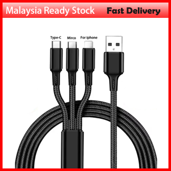 3 In 1 USB Cable Type C To Micro USB C Mobile Phone Multiple Usb Charging Cord For iPhone 13 Pro Max Xiaomi Mi 12 Oneplu