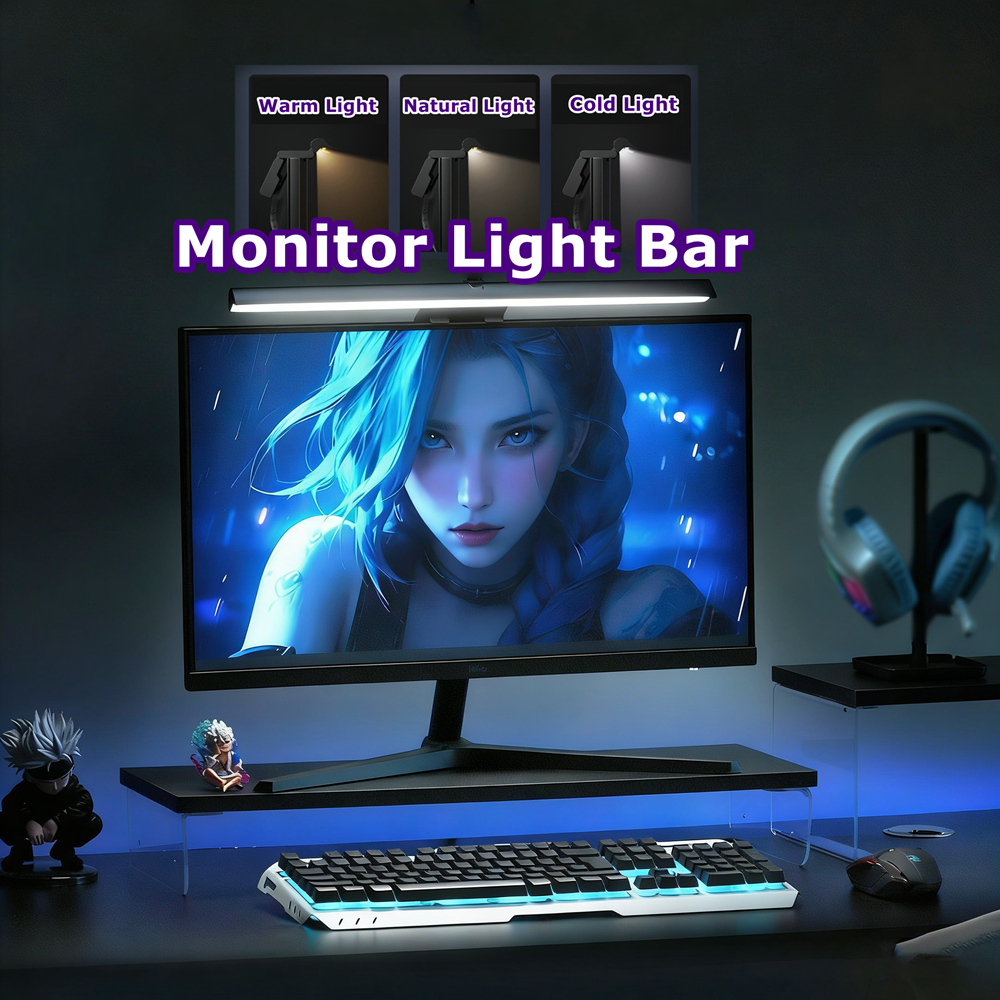 15W/6W Monitor Light Bar USB 3 Color Dimming LED Screen Hanging Lamp ...
