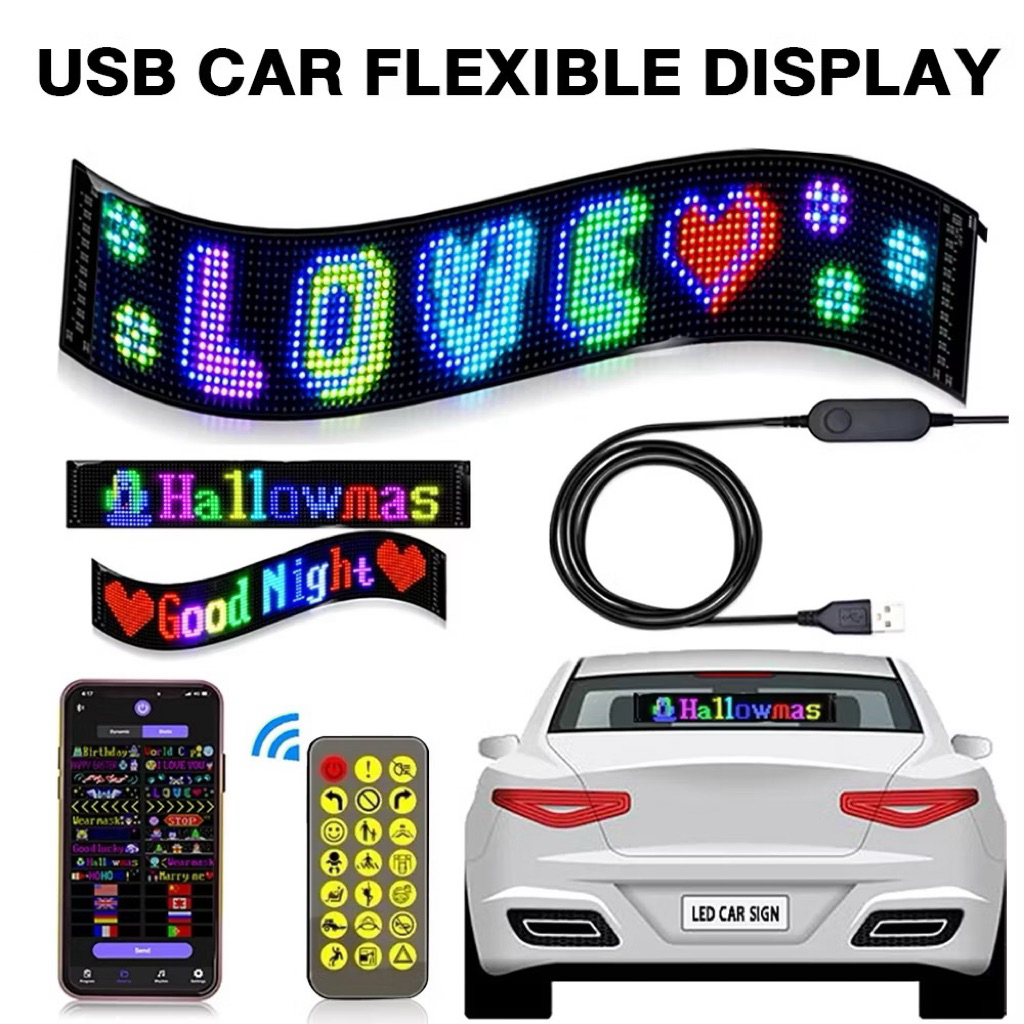LED flexible car display flexible foldable scrolling text / screen logo ...