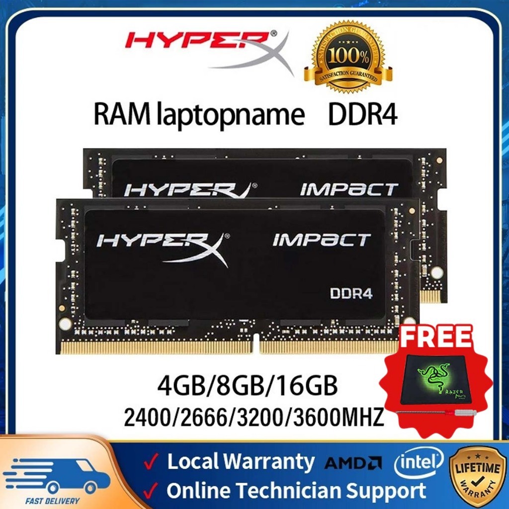 Barrette Mémoire HyperX Impact 8Go DDR4 2933MHz CL15 SODIMM Pour Ordinateur Portable