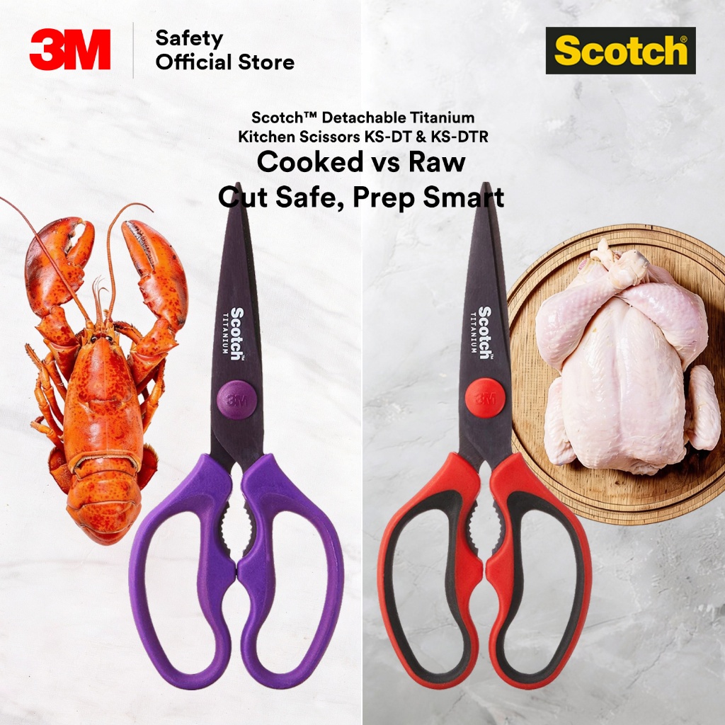 3M™ Scotch™ Detachable Titanium Kitchen Scissors KS-DT/ KS-DTR/ Food ...