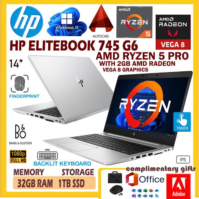 HP Elitebook 745 G5 14" Ryzen 3 Pro 16GB RAM 1TB SSD LTE &ndash; Usato Windows 11 Pro