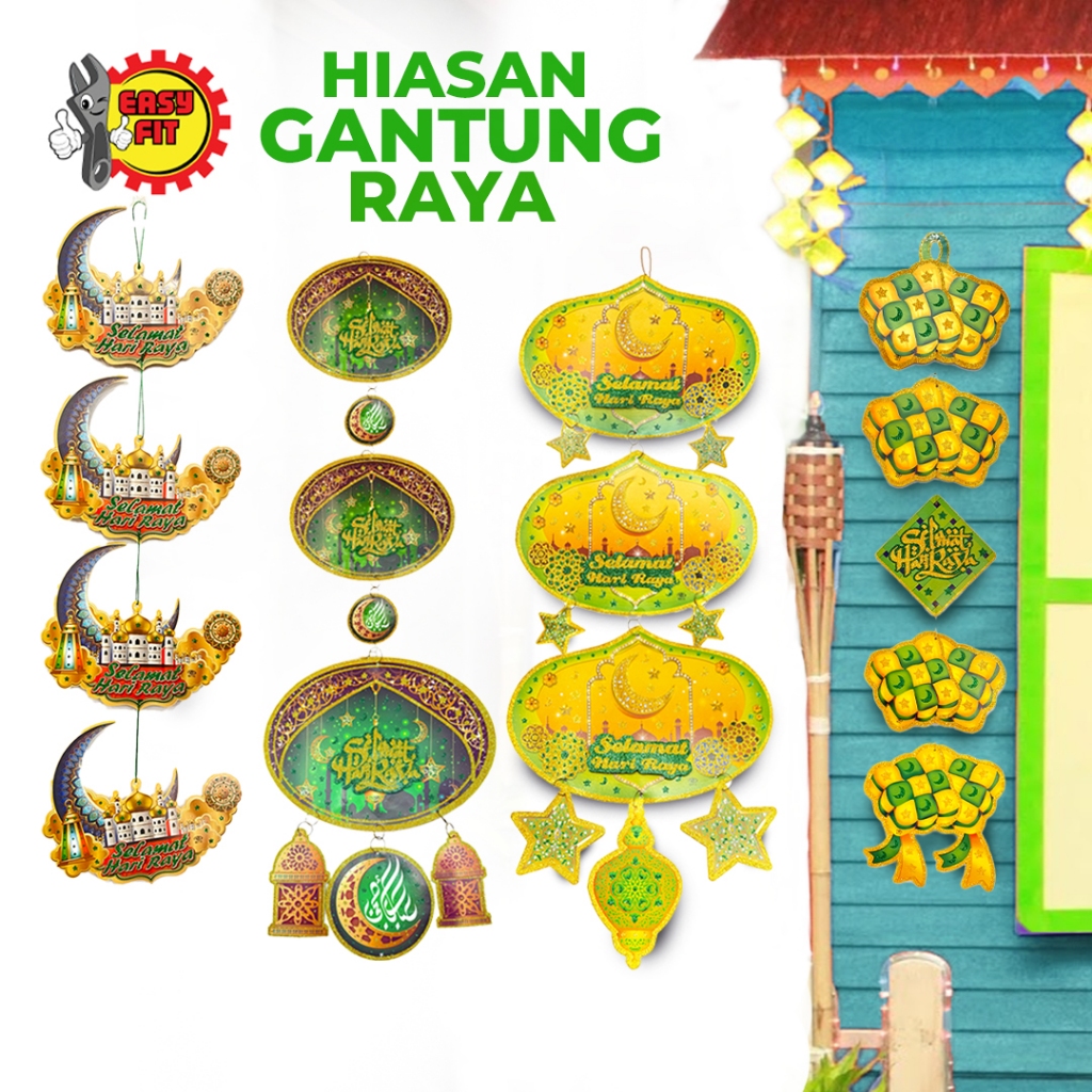 Hari Raya String Flag Sticker Hiasan Gantung Hari Raya Decoration ...