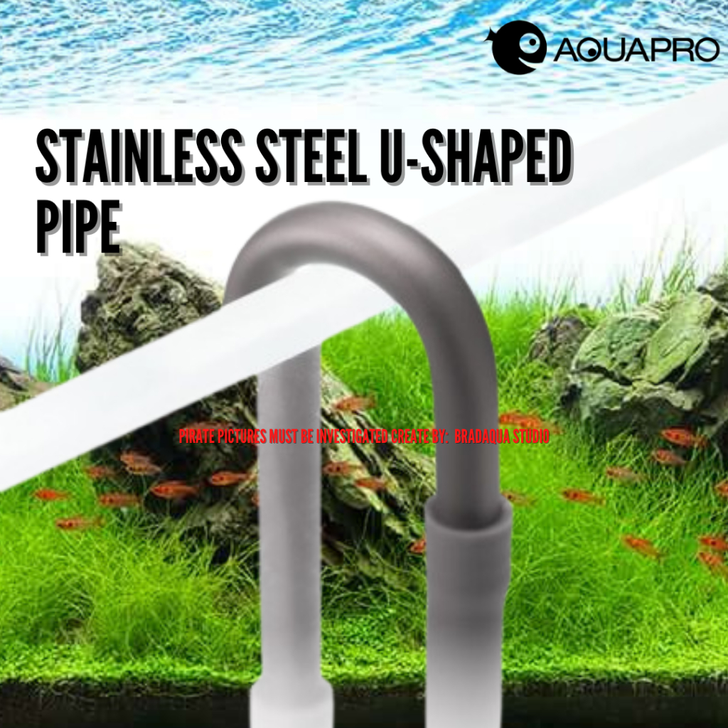 AQUAPRO Aquarium U Shaped Pipe Professional Stainless Steel Fish U ...