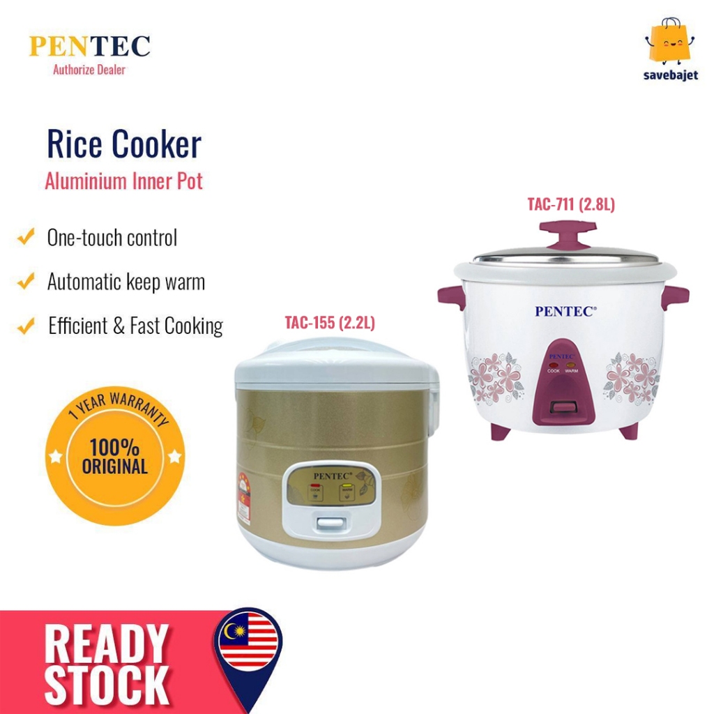 PENTEC Rice Cooker (2.8L/2.2L) TAC-711/TAC-155 | Shopee Malaysia
