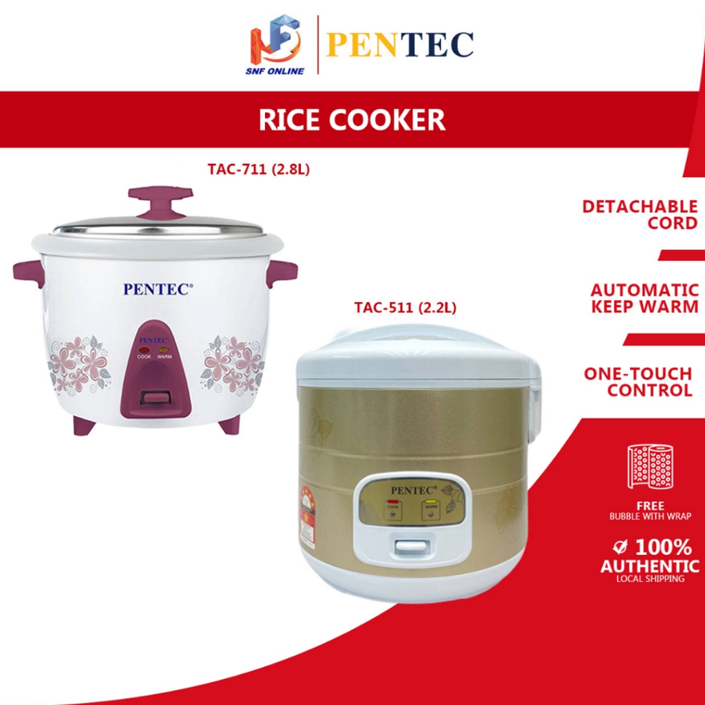 Pentec Rice Cooker TAC-711 (2.8L) TAC-155 (2.2L) | Shopee Malaysia