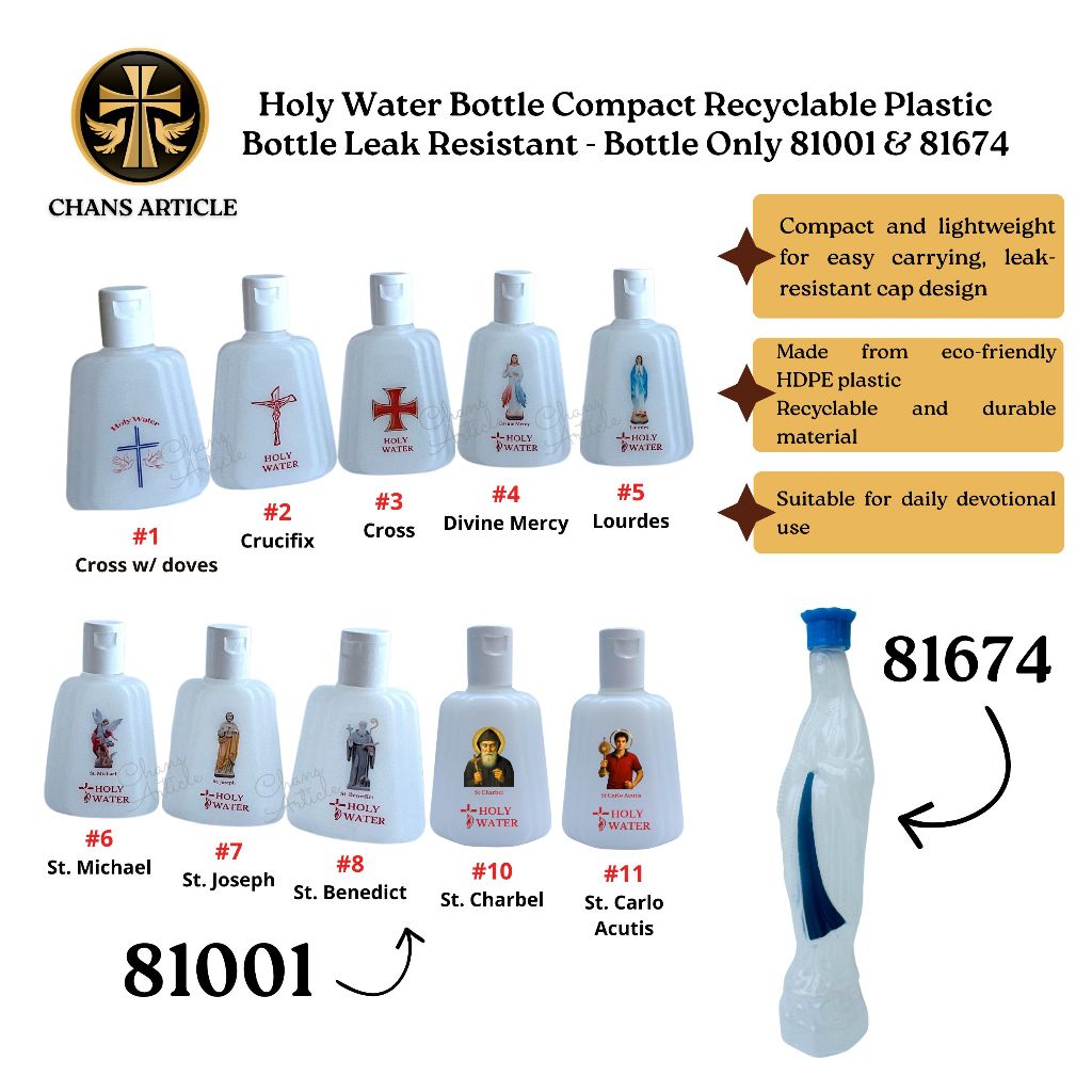 Holy Water Bottle Compact Recyclable Plastic Bottle Leak Resistant ...