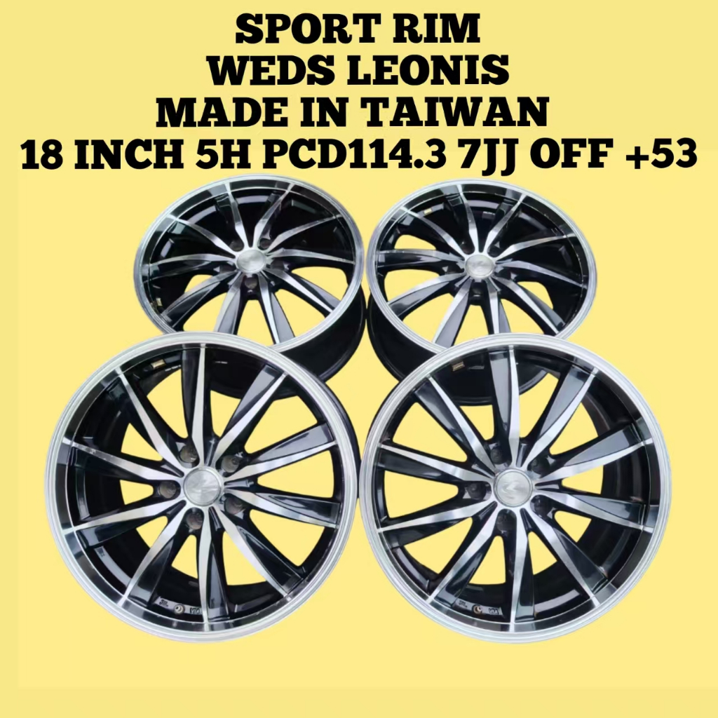 Sport Rim WEDS LEONIS 18 Inch 5H PCD114.3 7JJ Offset +53 ( Made In