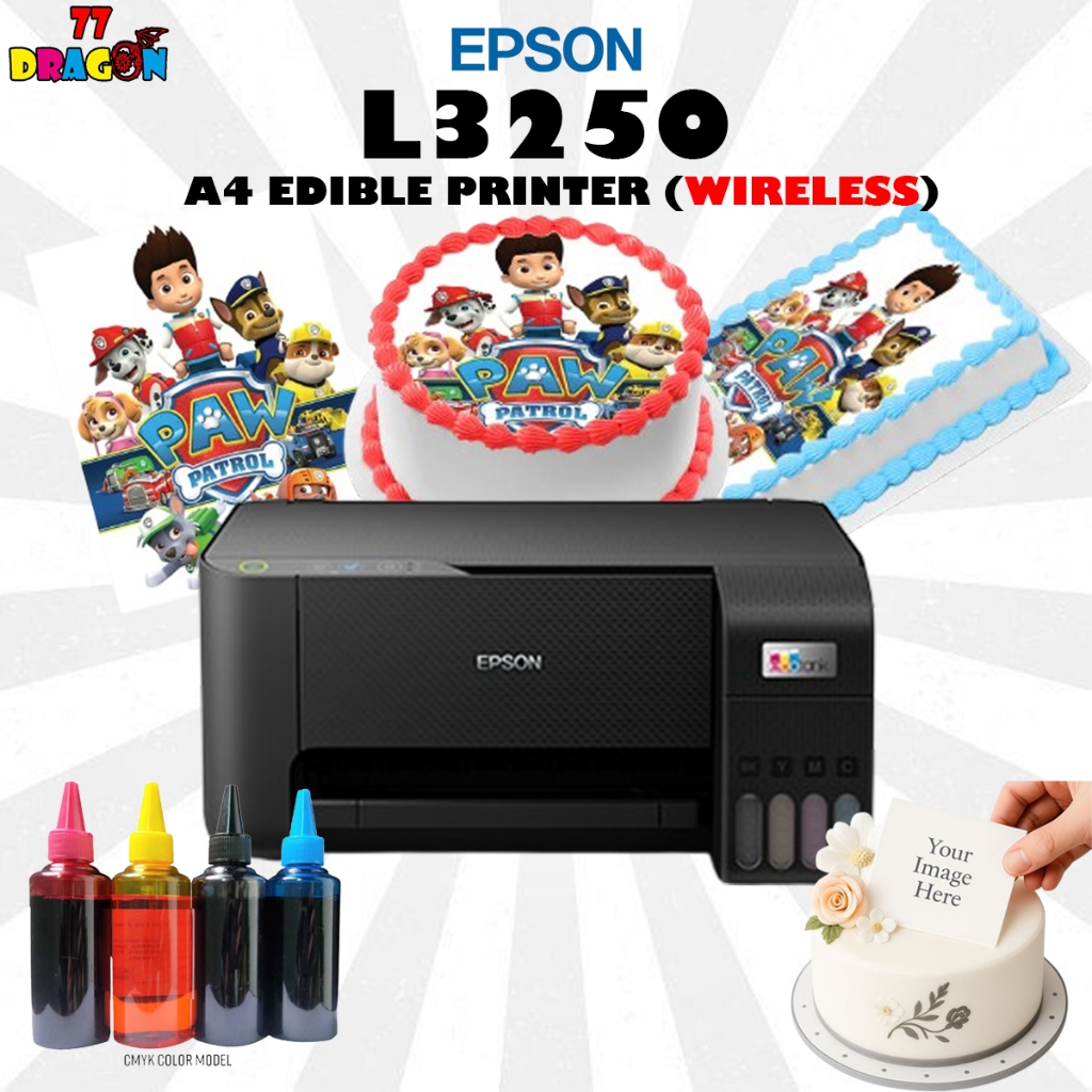 ( EDIBLE PRINTER ) Epson EcoTank L3250 All in One Ink Tank Wireless ...