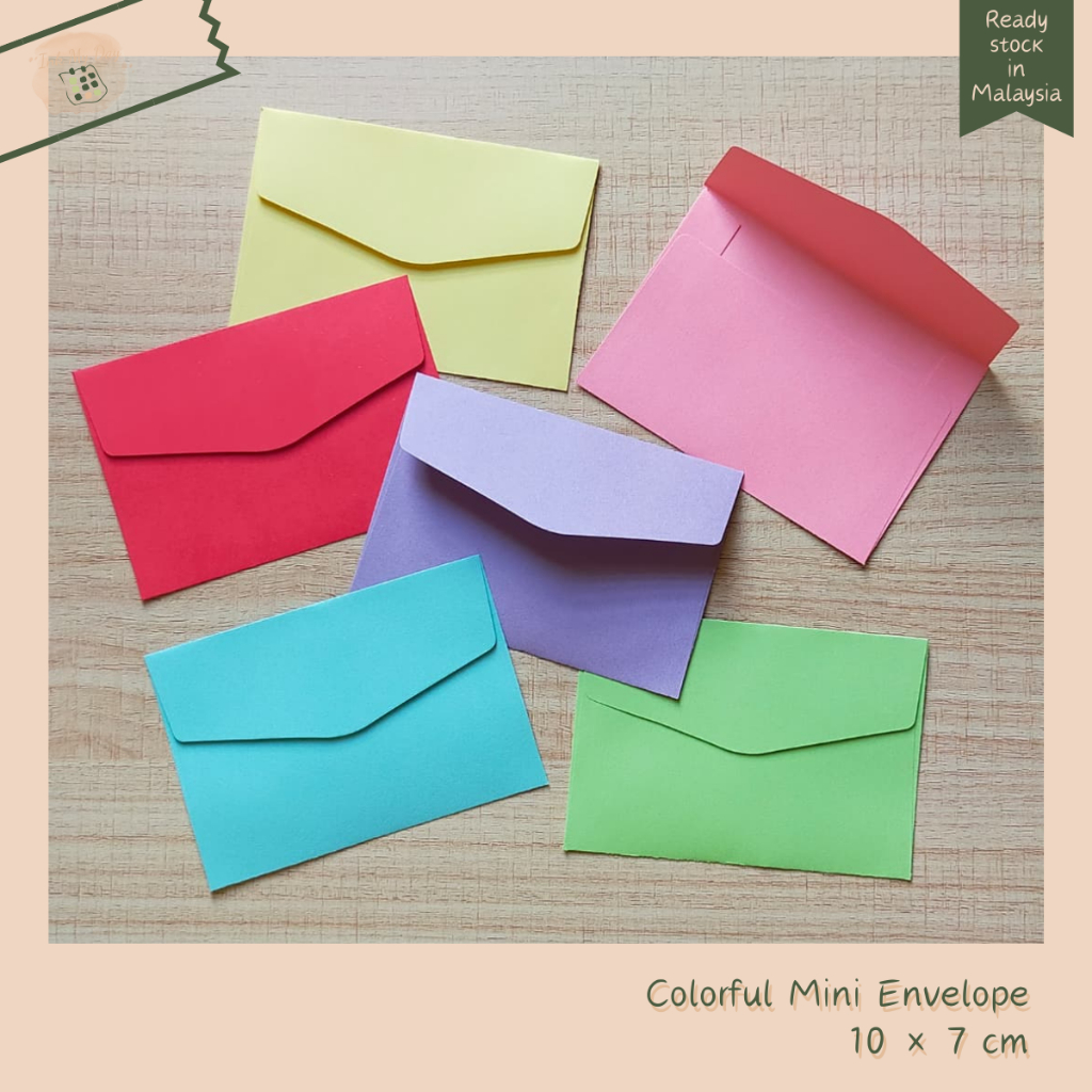 Colorful Mini Envelope 10 × 7 cm | Sampul Surat Mini Solid Color ...
