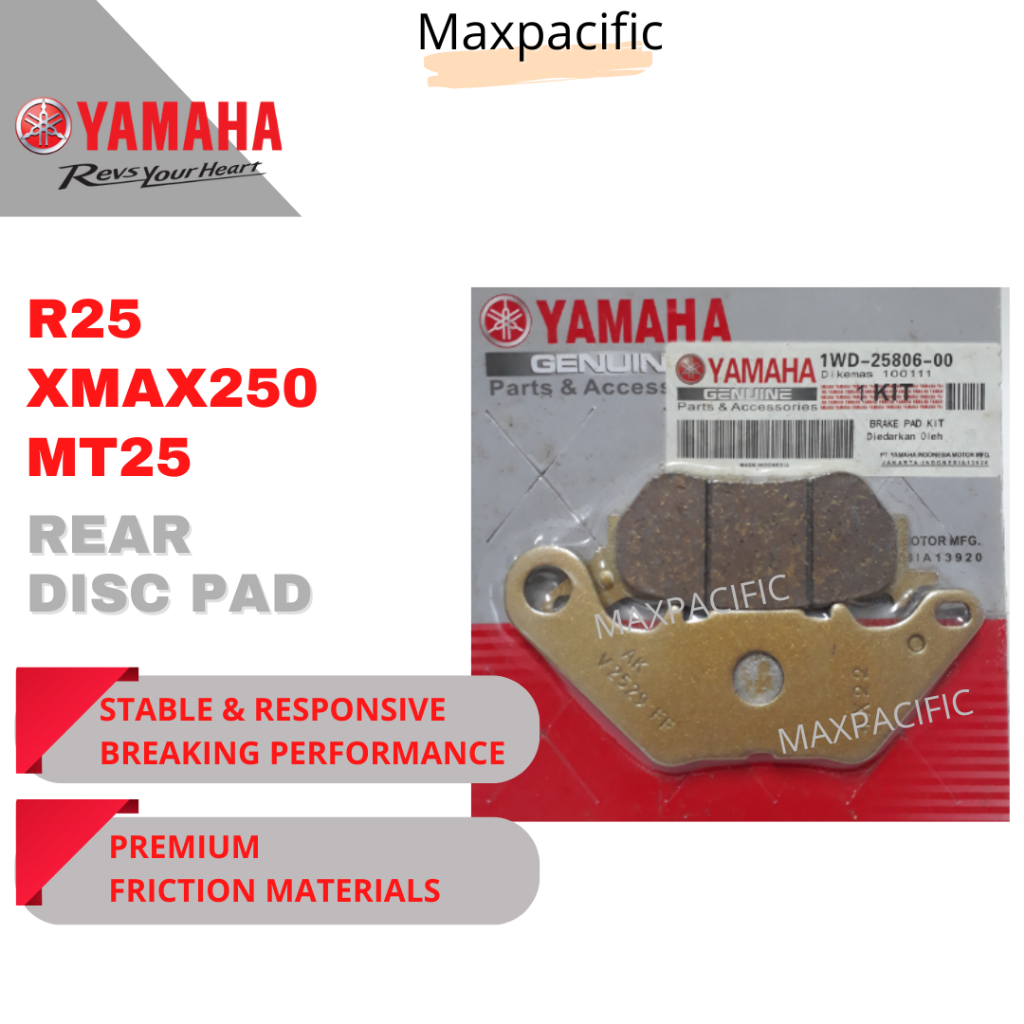 Yamaha R25 XMAX250 MT25 Rear Disc Pad Break | Shopee Malaysia