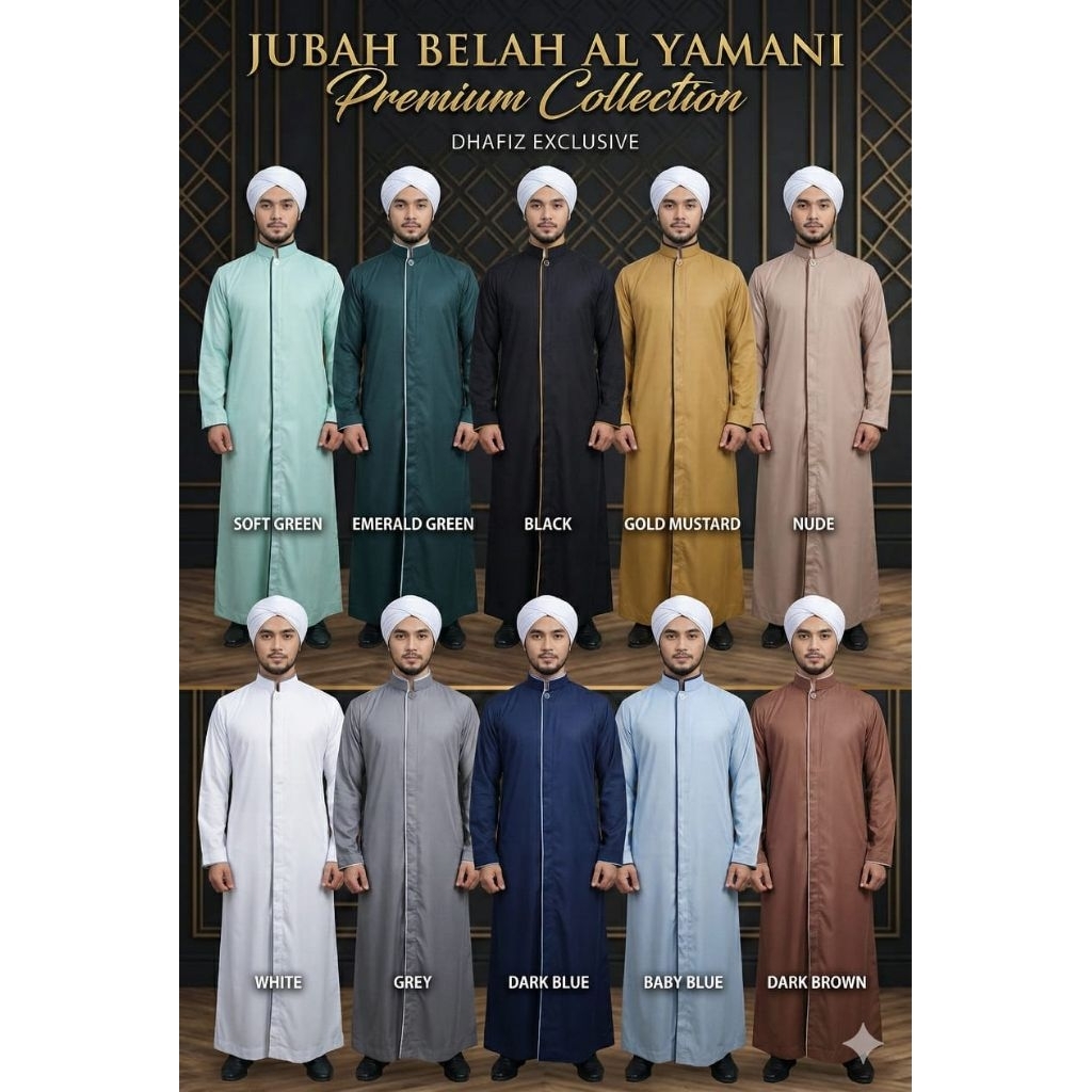 DHAFIZ XCLUSIVE JUBAH BELAH AL YAMANI JUBAH LUAR, JUBAH IMAM, JUBAH ...