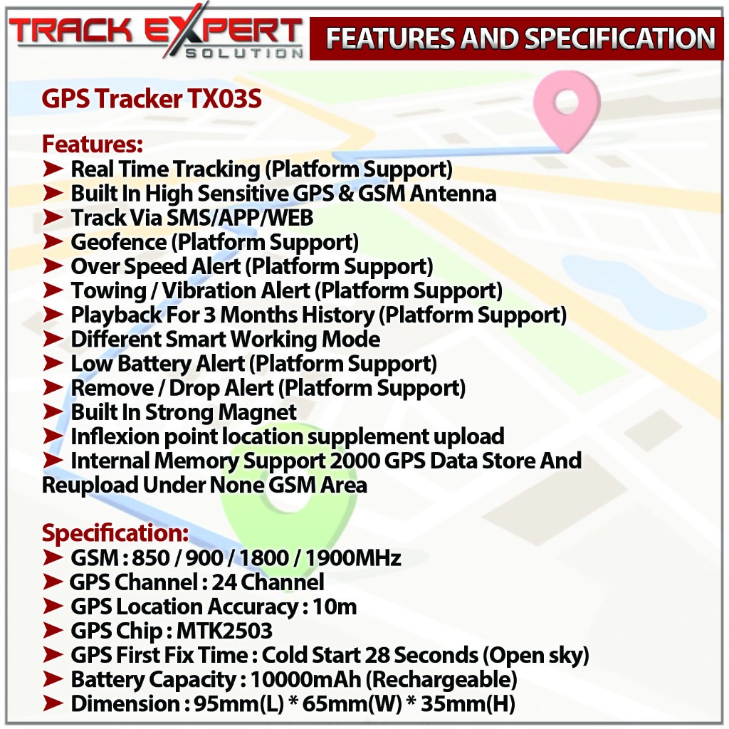 GPS TRACKER PORTABLE TX03S 10000mAH × Portable PNP Easy Installation × ...