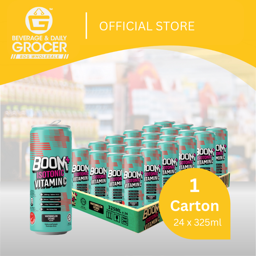 BOOM+ Isotonic Vit C Watermelon Lychee (24x325ml) | Shopee Malaysia