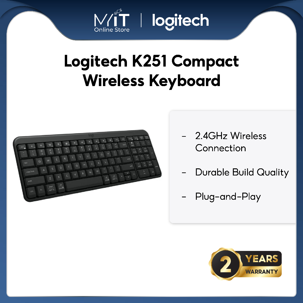 Logitech K251 Compact Wireless Keyboard (Graphite) | Shopee Malaysia