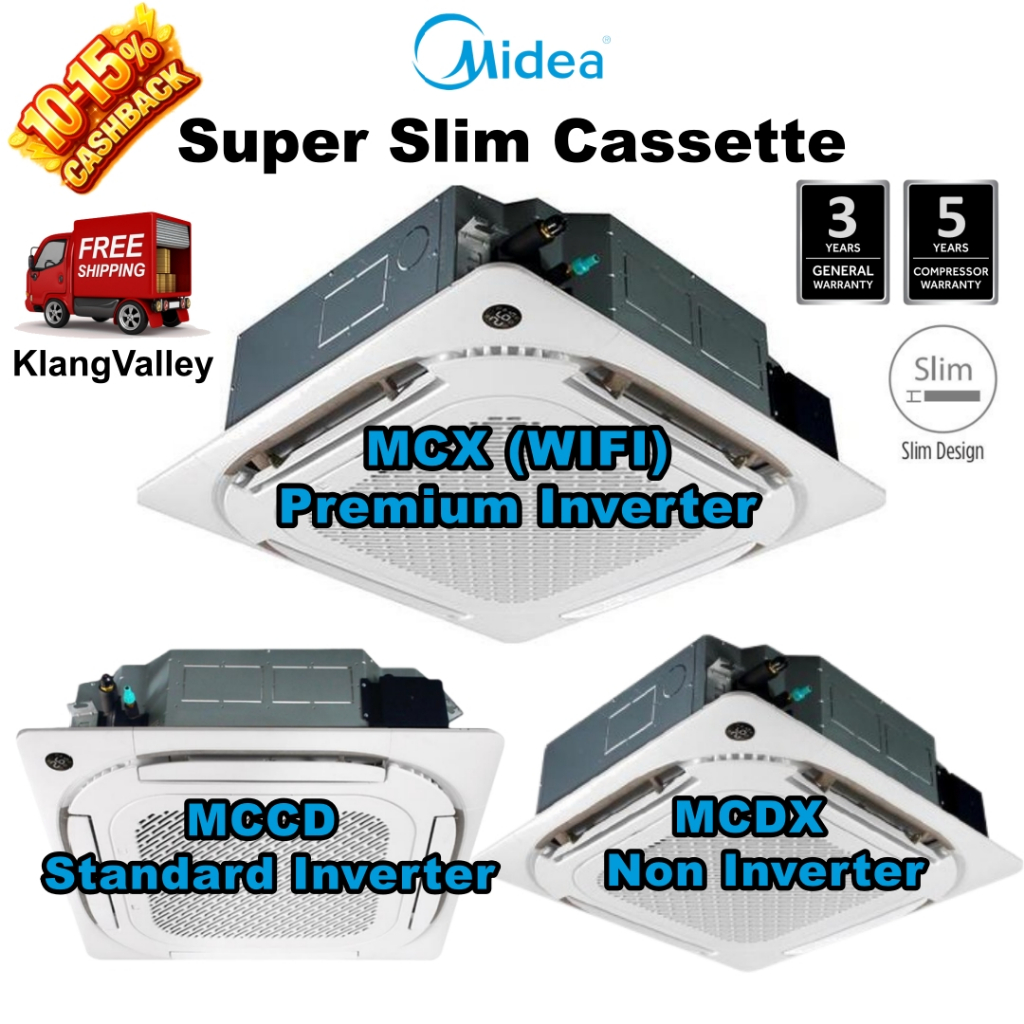 MIDEA Ceiling Cassette Inverter R32 MCDX / MCCD / MCX MCDXMY-25CRN8-SP ...