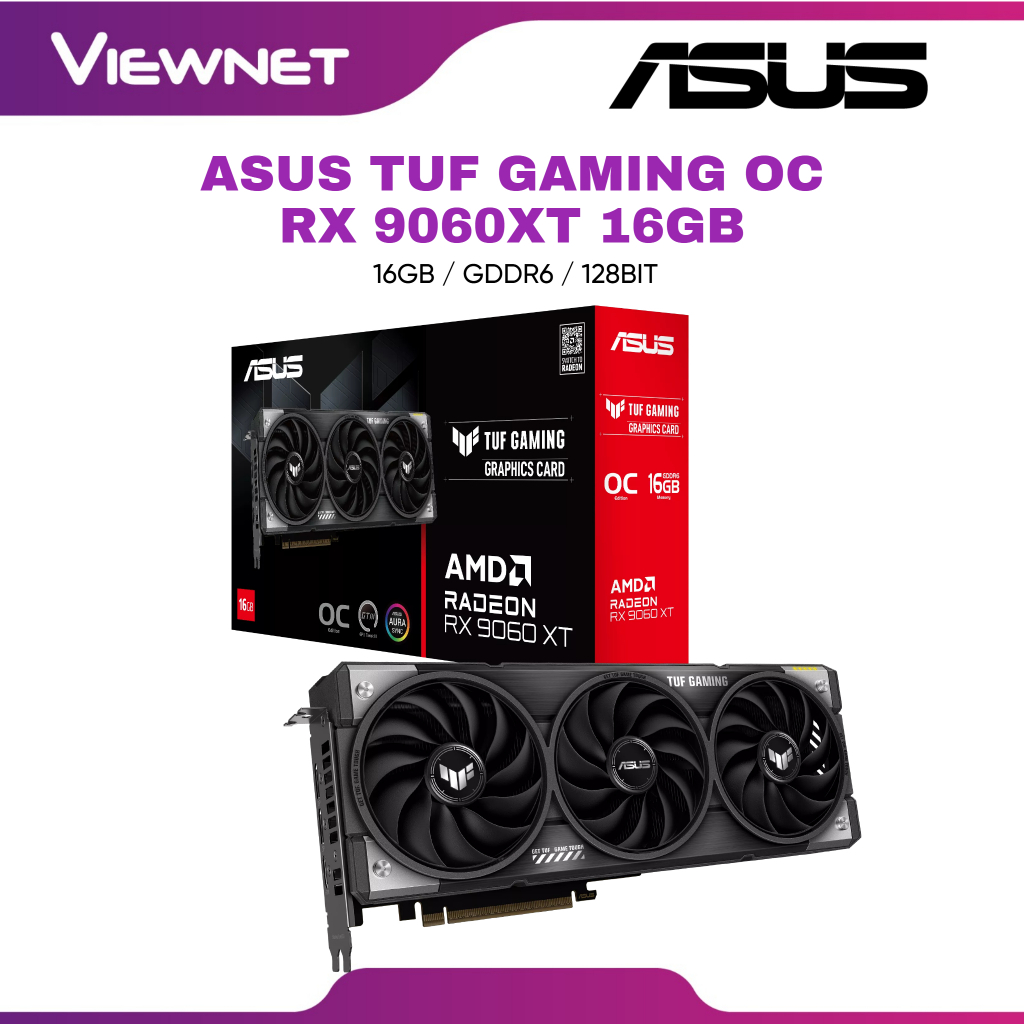 ASUS TUF GAMING OC AMD Radeon RX 9060 XT 16GB GDDR6 GRAPHICS CARD ...