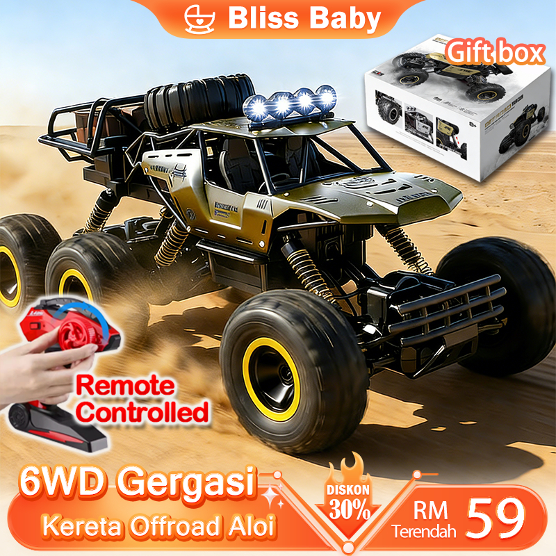 Large Scale RC Car 6WD Kereta Kontrol Monster Truck Remote Control Car ...