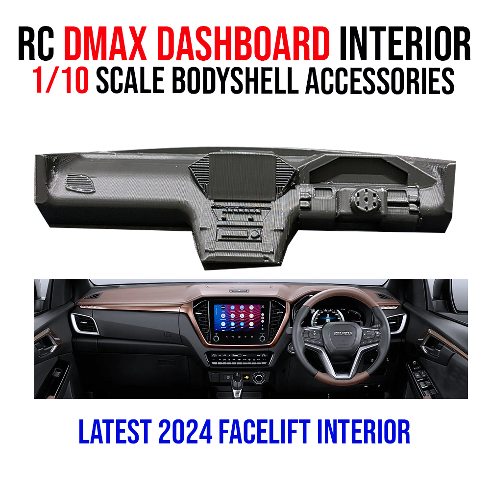 RC DMAX Dashboard Interior Custom Car Coloured 1/10 Scale 1:10 Crawler ...