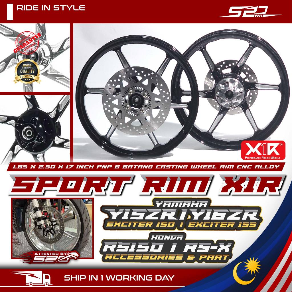 Sport Rim X1R RSX Y15 Y16 PNP 1.85 X 2.15 / 2.50 X 17 INCH Wheel ...