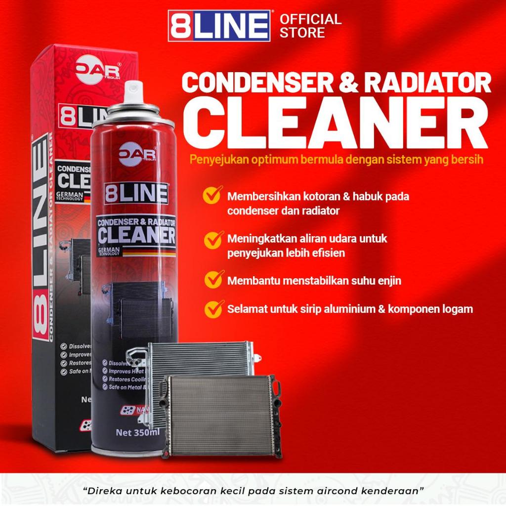 8LINE Condenser And Radiator Cleaner 350ML Cuci Condensor Radiator ...
