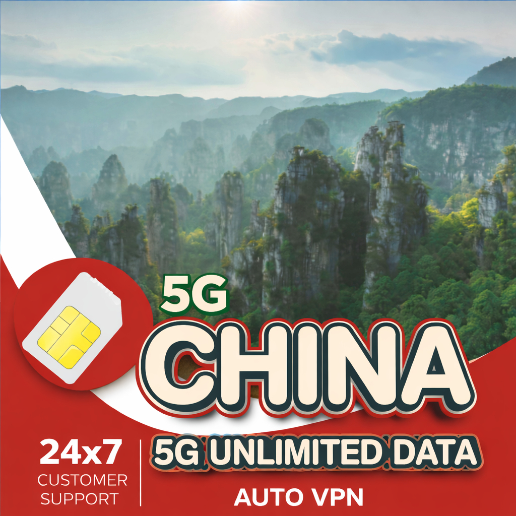China SIM Card with VPN | 5G/4G High Speed | 5–30 Days | Unlimited Data ...