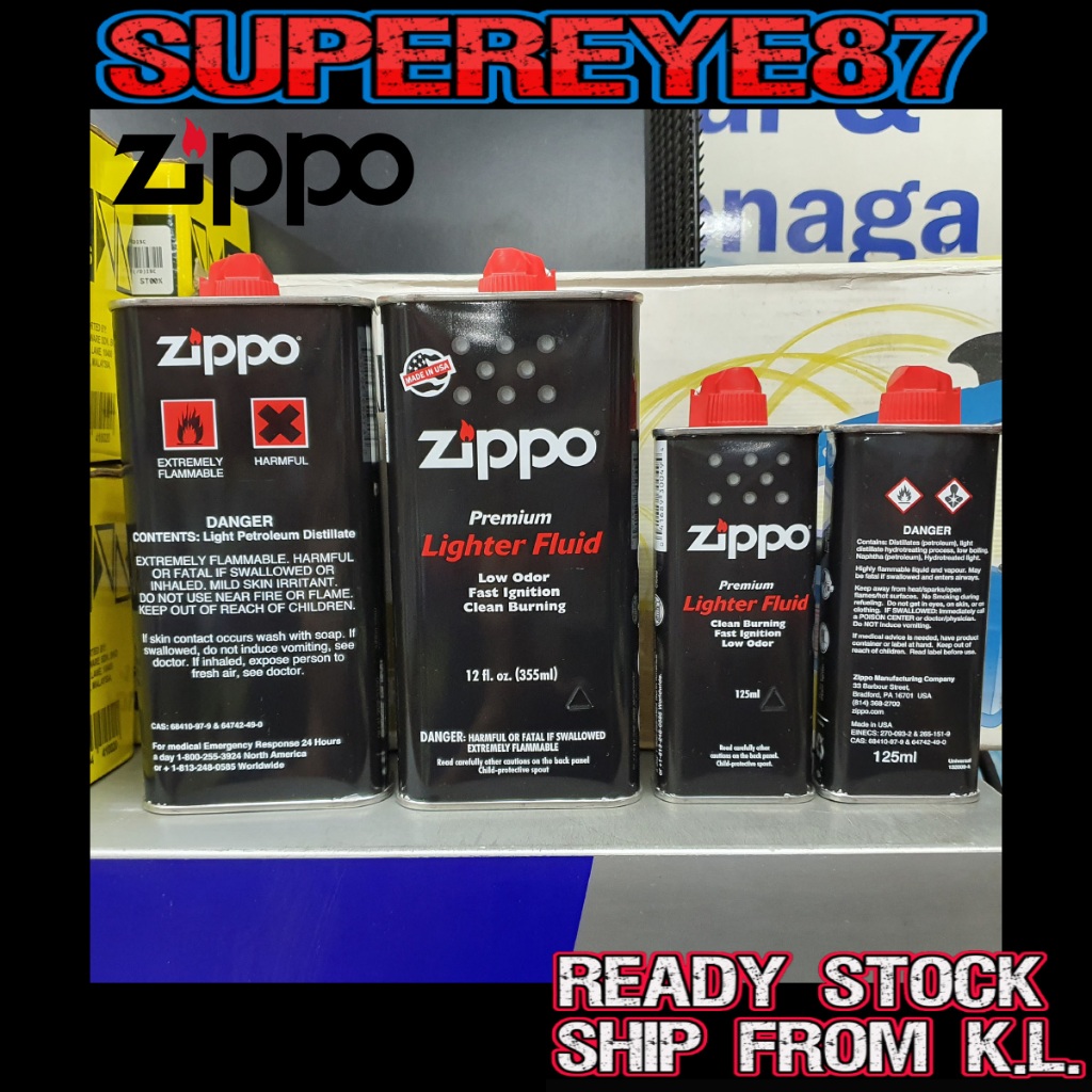 Zippo Lighter Fluid Oil 355ml and 125ml (Ship within Peninsular ...