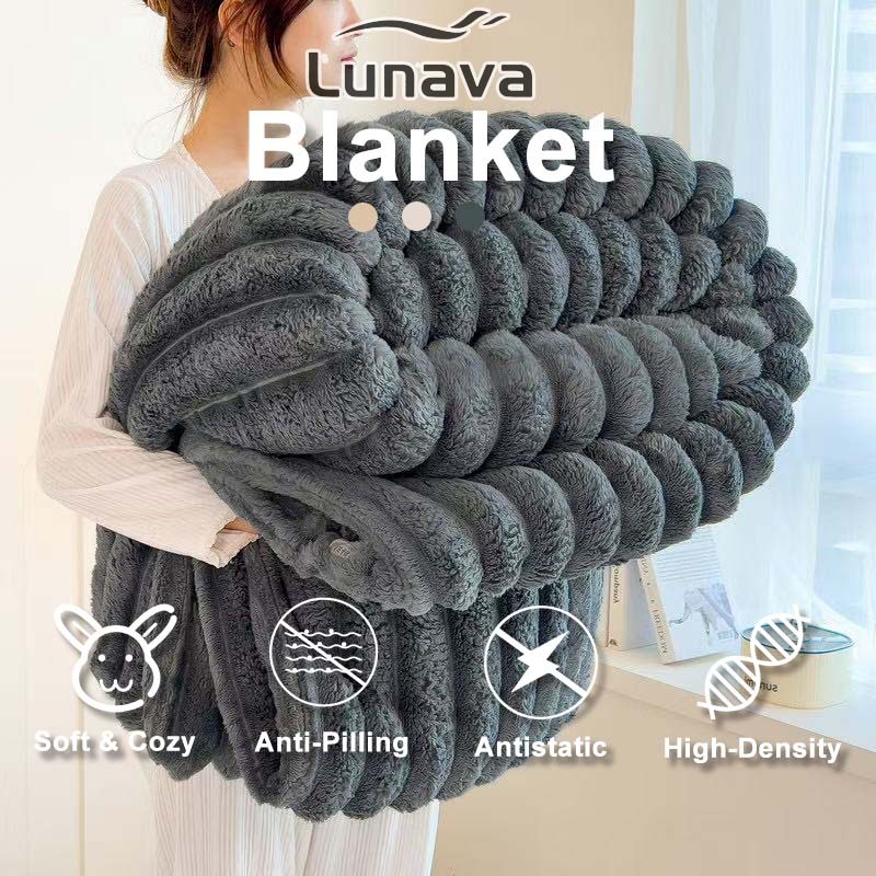 LUNAVA Selimut Blanket Single Rabbit Fluffy Blanket Napping Skin-Friend ...