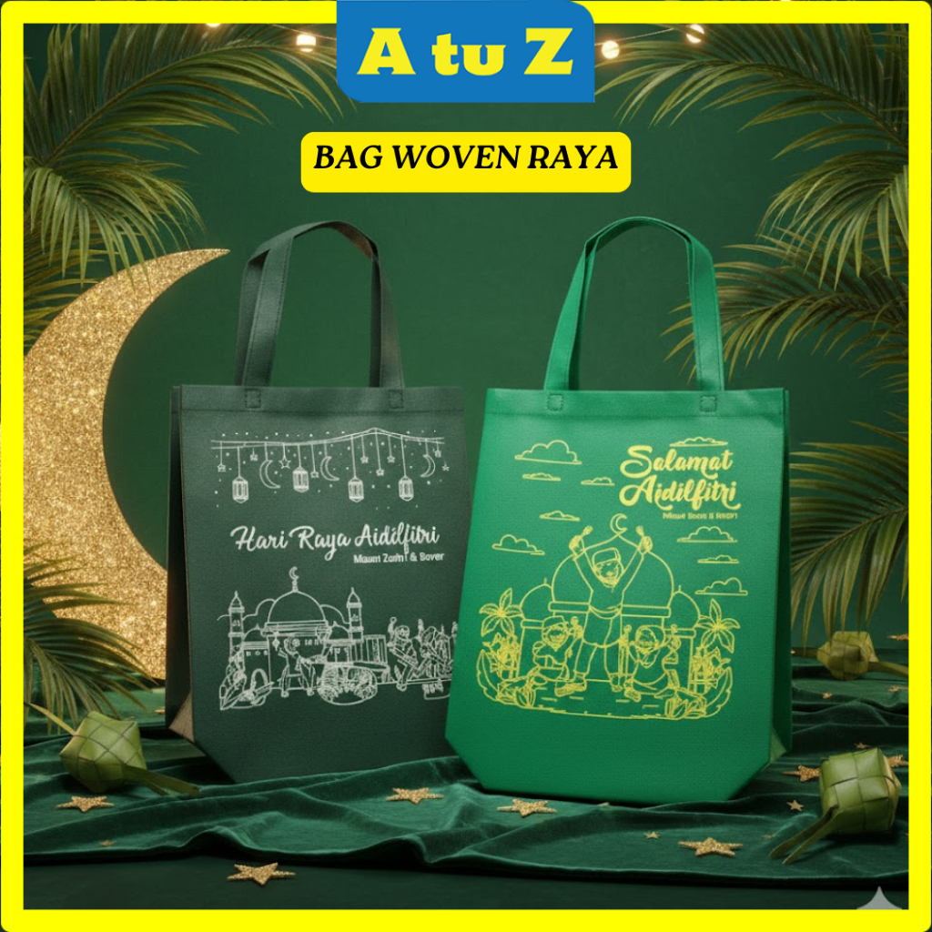 AtuZ RAYA 2026 Aidilfitri Syawal Ramadan Raya Gift Bag Woven Bag ...
