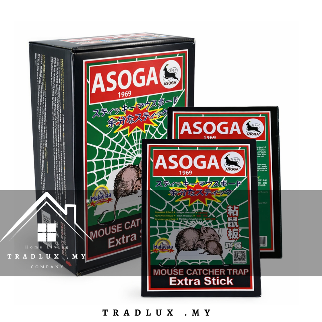 ASOGA Mouse Catcher Trap Super Glue Rat with Extra Stick /Papan Tikus ...