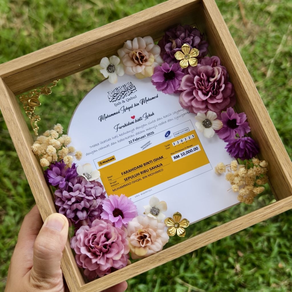 Frame Mas Kahwin 3D Akrilik Jernih Hadiah Tunang Anniversary Birthday ...