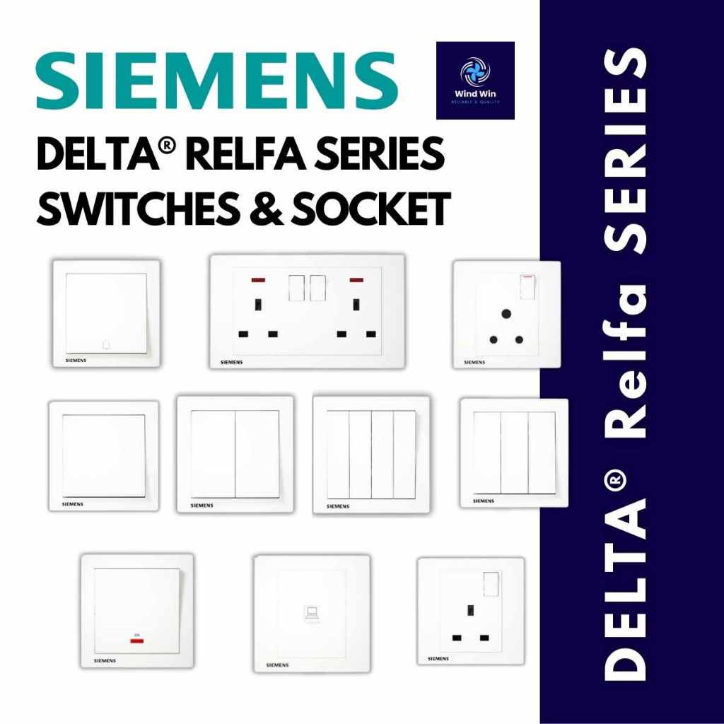 SIEMENS DELTA RELFA SWITCH & SOCKET OUTLET/1 GANG/2 GANG/3 GANG/4 GANG ...