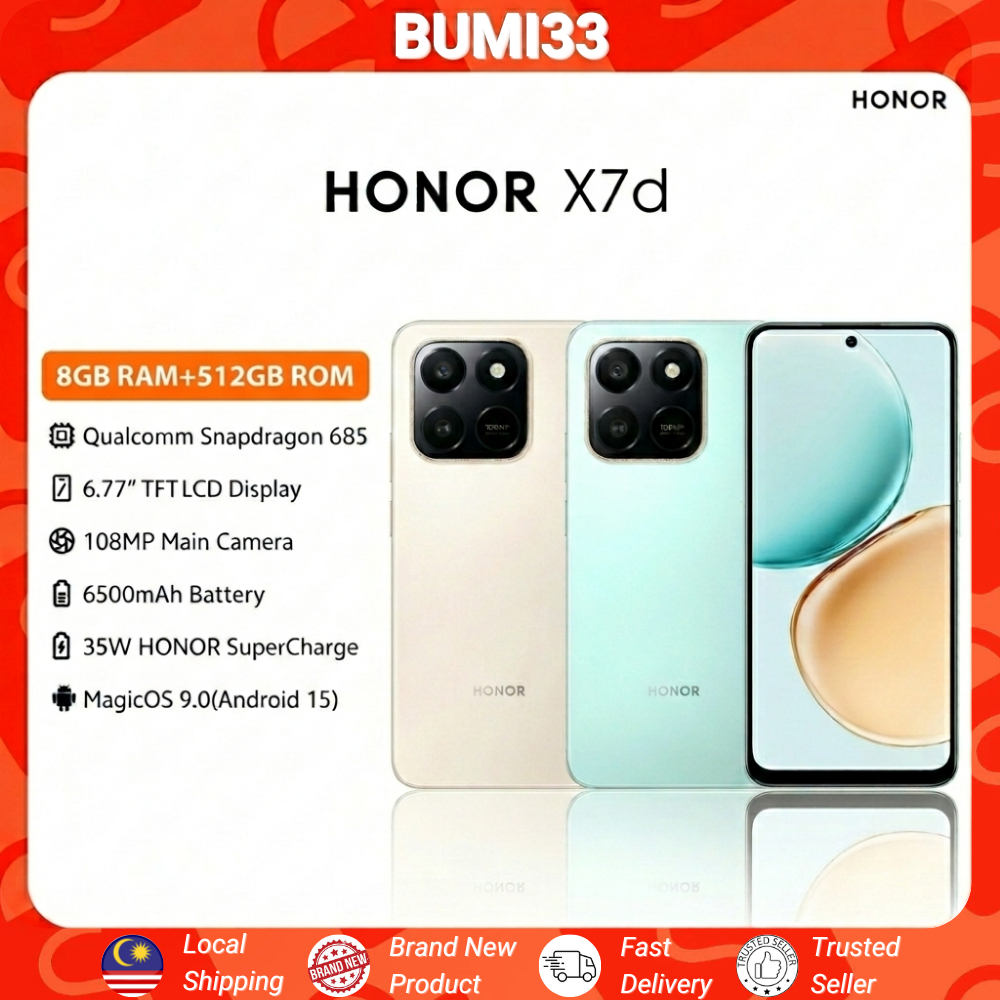 [PROMO] HONOR X7d (16GB*(8+8)RAM +512GB ROM) Ultra-Tough Triple Defense l 35W HONOR SuperCharge |