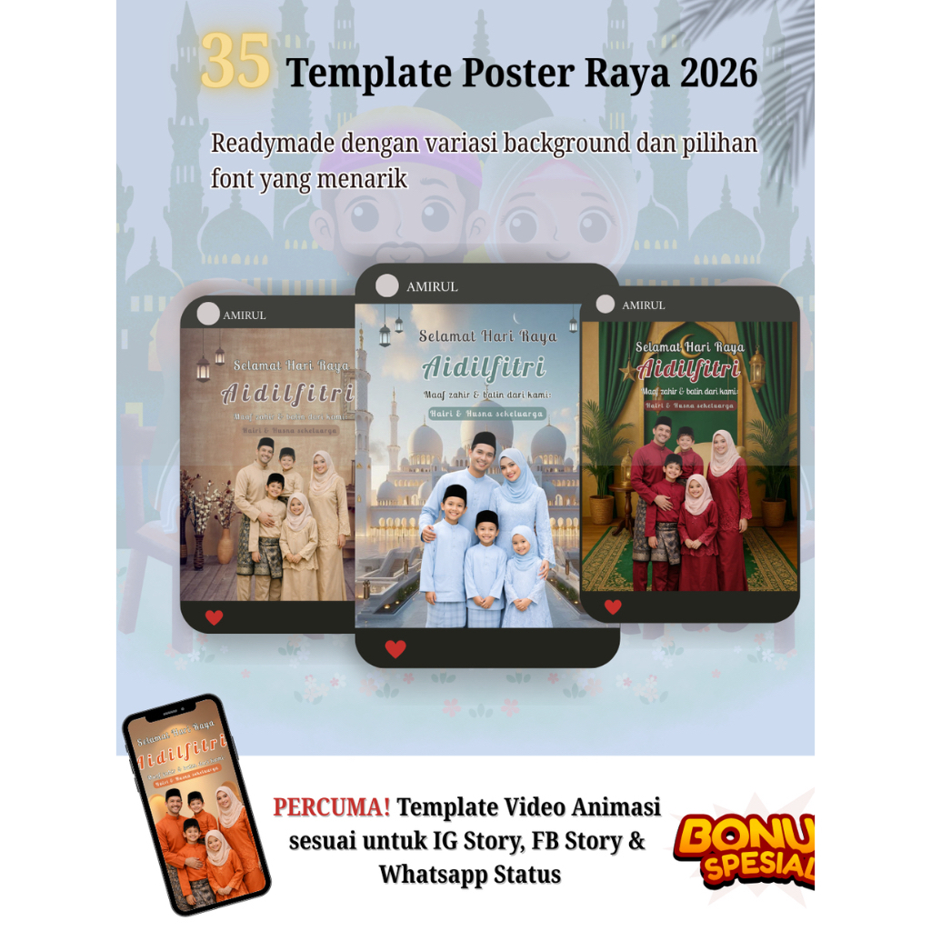 Template Poster Raya 2026 Canva | Shopee Malaysia