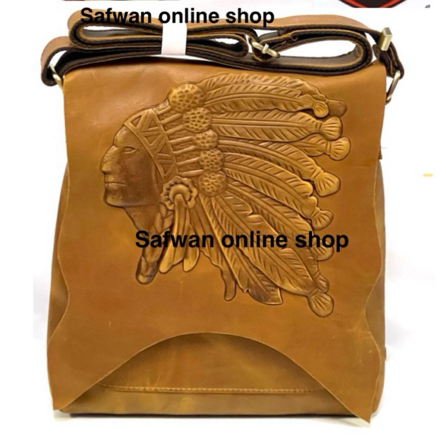 Original Rush rider Full Grain Cowhide Leather Sling Bag Men Crossbody ...